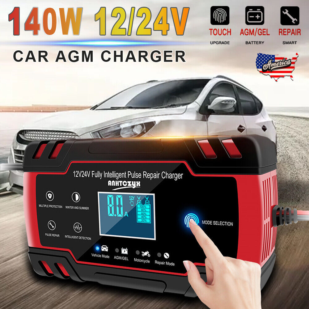 Cargador de batería inteligente para automóvil 12V 24V cargador automático de plomo para goteo- - Image 5