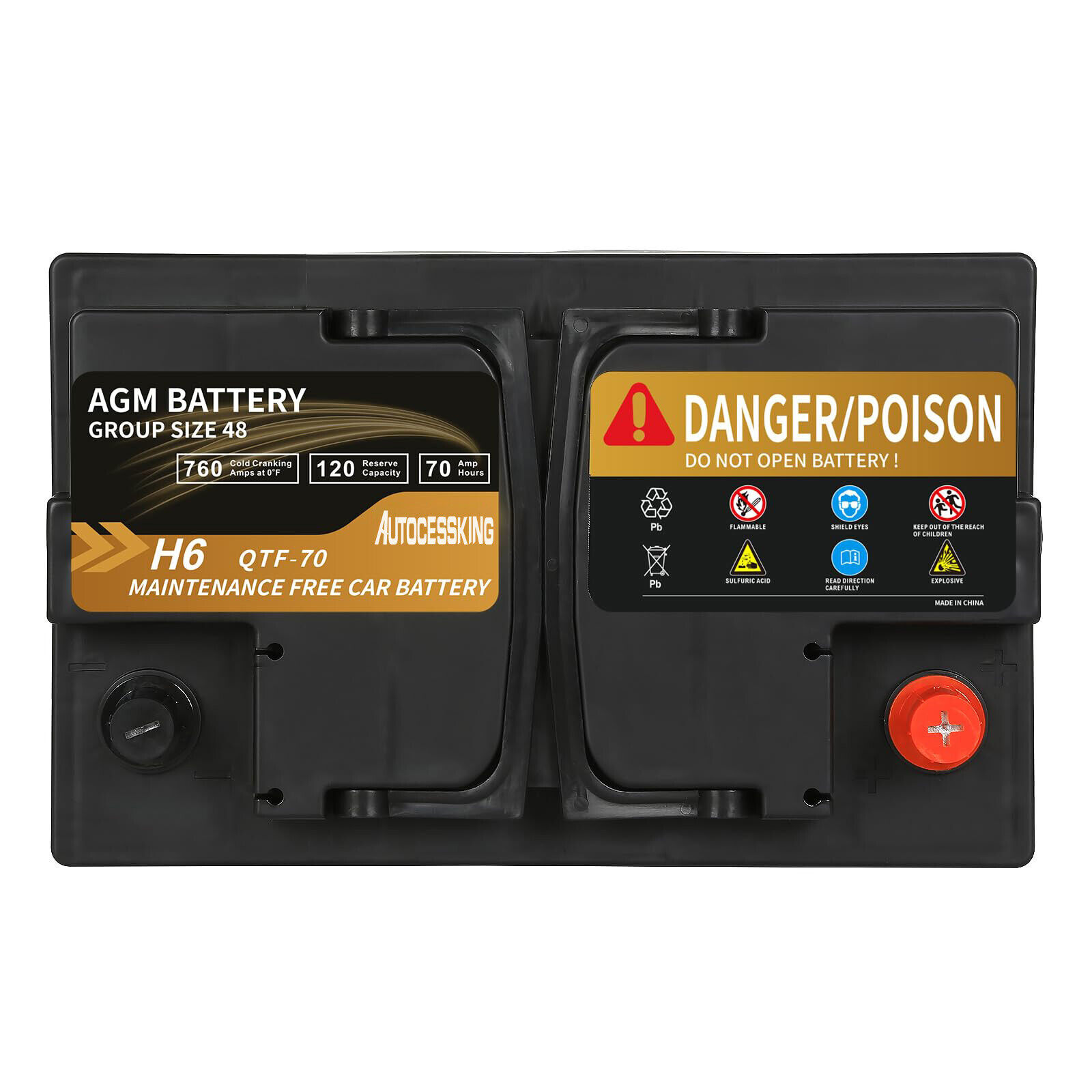 Batería AGM Platinum BCI Group 48 12v 70ah H6 Tamaño 48 Batería Automotriz Coche- - Image 4