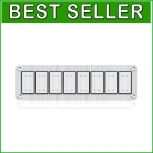 Panel Interruptor Grado Marino 8 Velocidades con Cuerpo de Aluminio Impermeable y Luces LED-