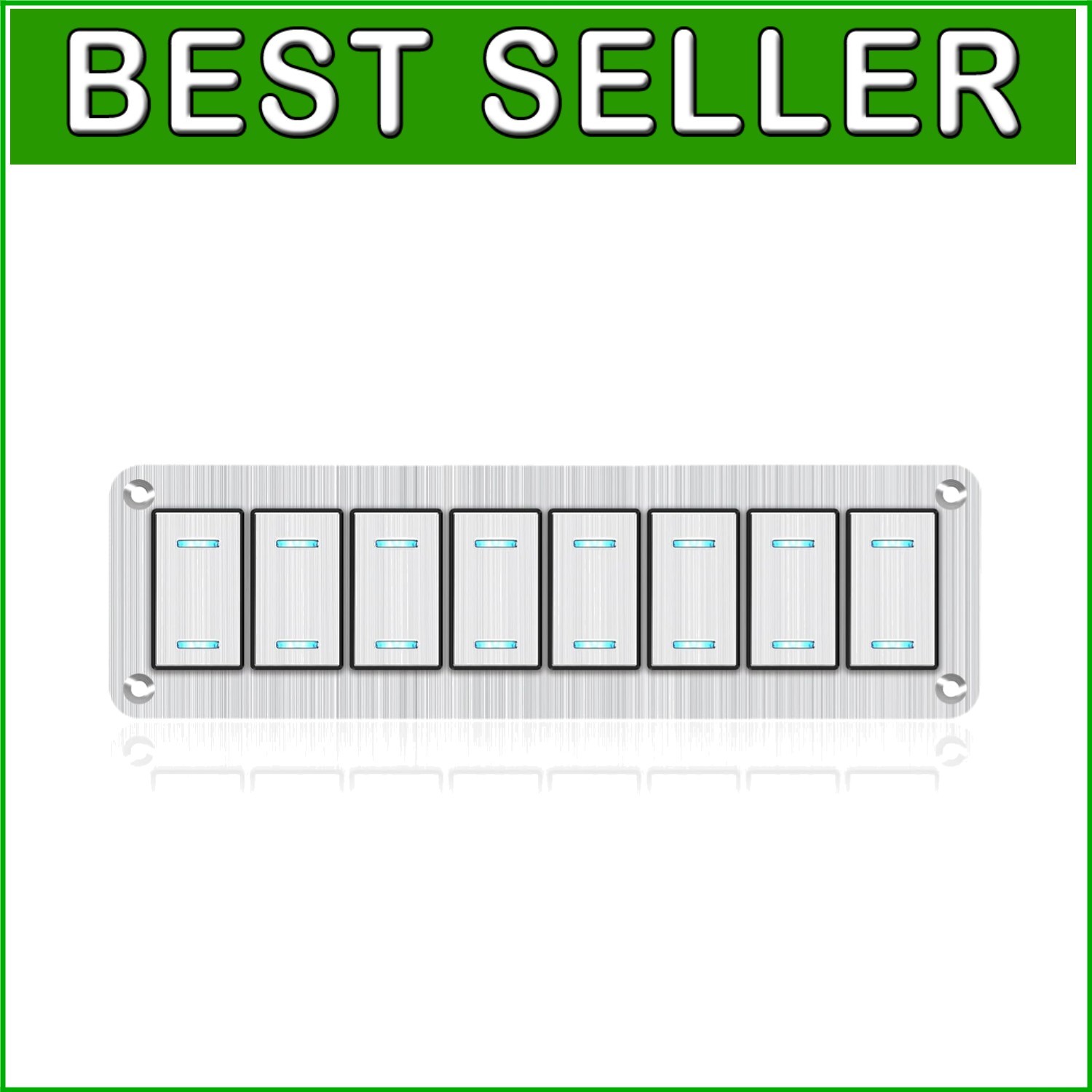 Panel Interruptor Grado Marino 8 Velocidades con Cuerpo de Aluminio Impermeable y Luces LED-