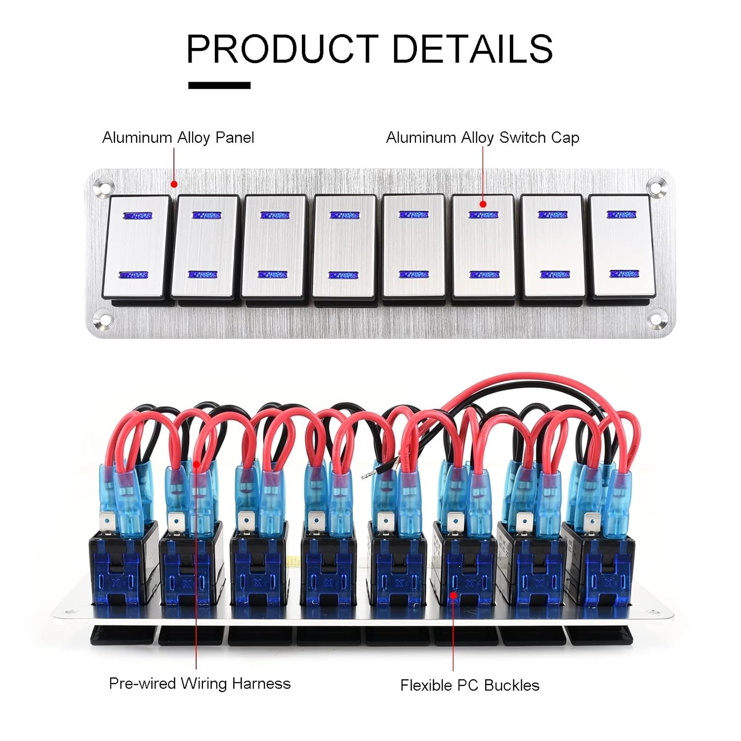 Panel Interruptor Grado Marino 8 Velocidades con Cuerpo de Aluminio Impermeable y Luces LED- - Image 5