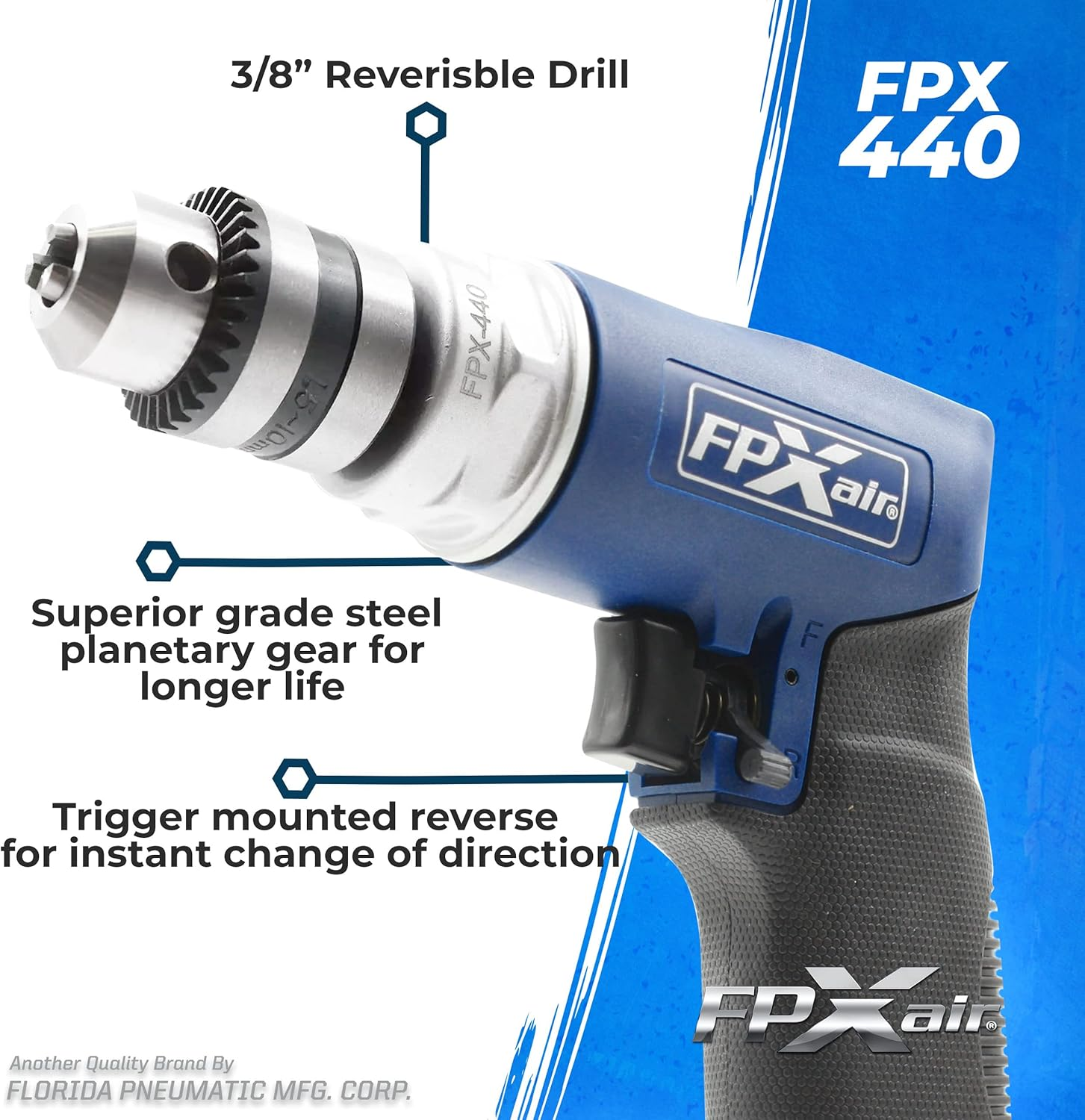FPX-440 3/8" Reversible Power Drill - Essential Tool for Mechanics - Image 2