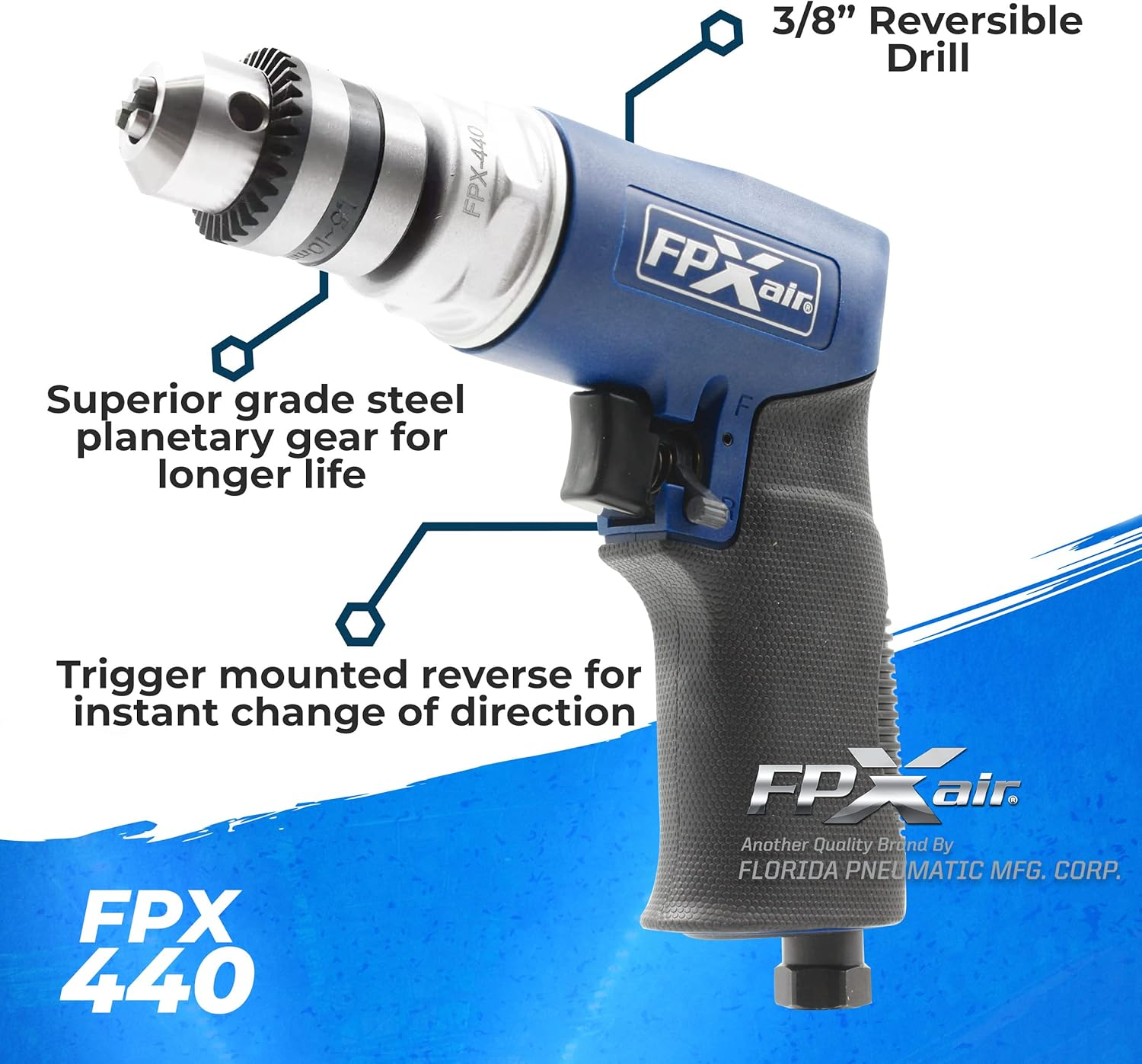 FPX-440 3/8" Reversible Power Drill - Essential Tool for Mechanics - Image 3