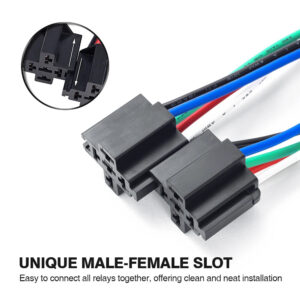 Relés eléctricos automotrices SPST de 5 pines 6 piezas con cables 14 AWG relé de fusibles para automóvil-