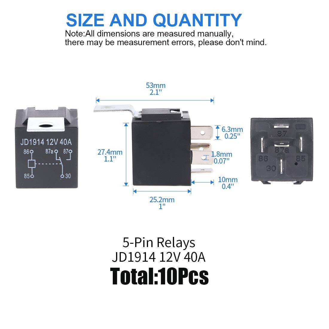 Reliable 10-Pack of 12V 30A/40A Electrical Relays - Automotive & Marine Ready - Image 4
