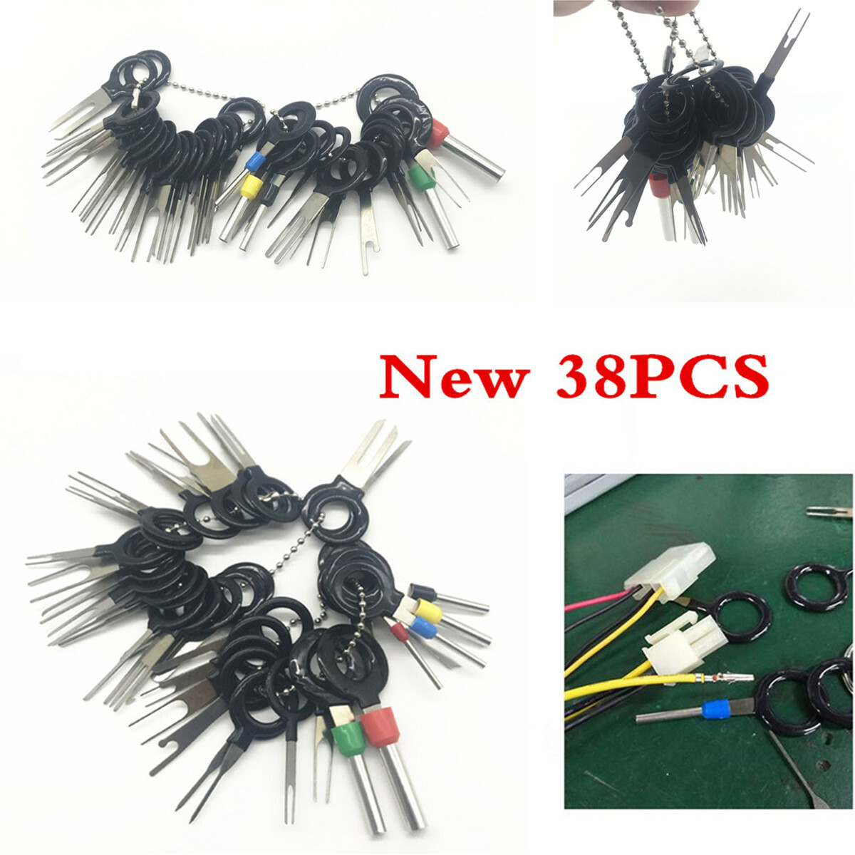 38Pcs Car Electrical Wire Crimp Automotive Plug Terminal Remove Tool Set Key Pin - Image 4