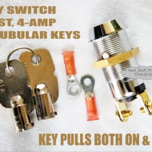 INTERRUPTOR DE LLAVE DEL SISTEMA DE ALARMA (LLAVE REDONDA) MANTENIDO, 2 TECLAS, SPST 4AMP@125, ENCENDIDO Y APAGADO-