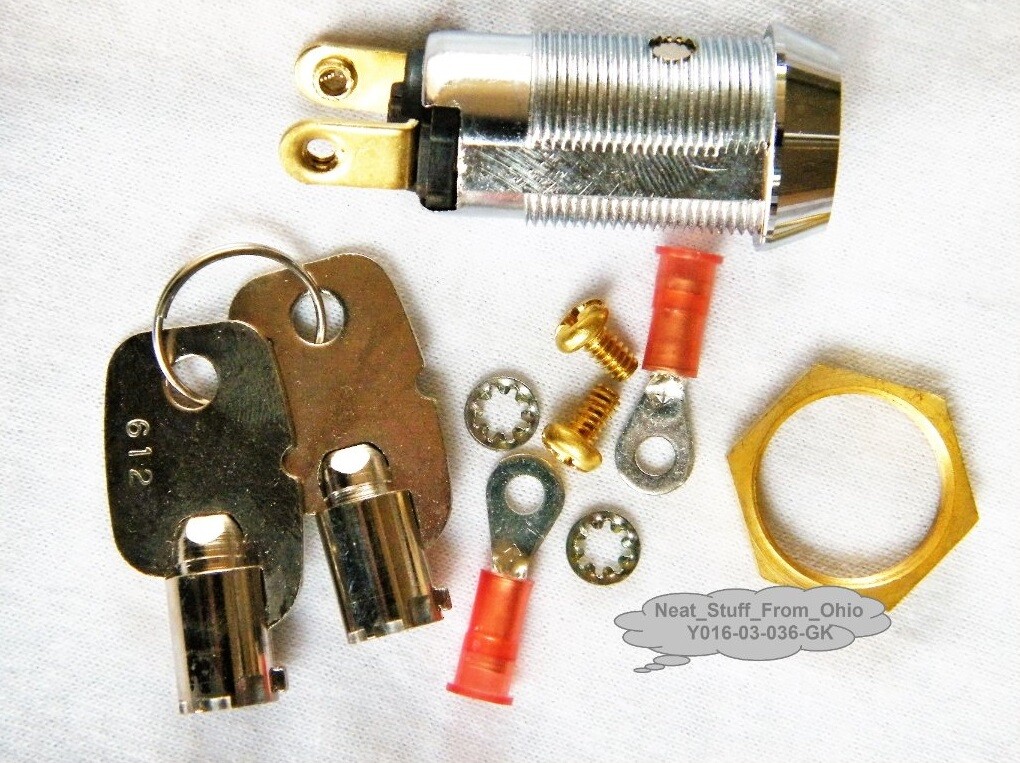 INTERRUPTOR DE LLAVE DEL SISTEMA DE ALARMA (LLAVE REDONDA) MANTENIDO, 2 TECLAS, SPST 4AMP@125, ENCENDIDO Y APAGADO- - Image 3