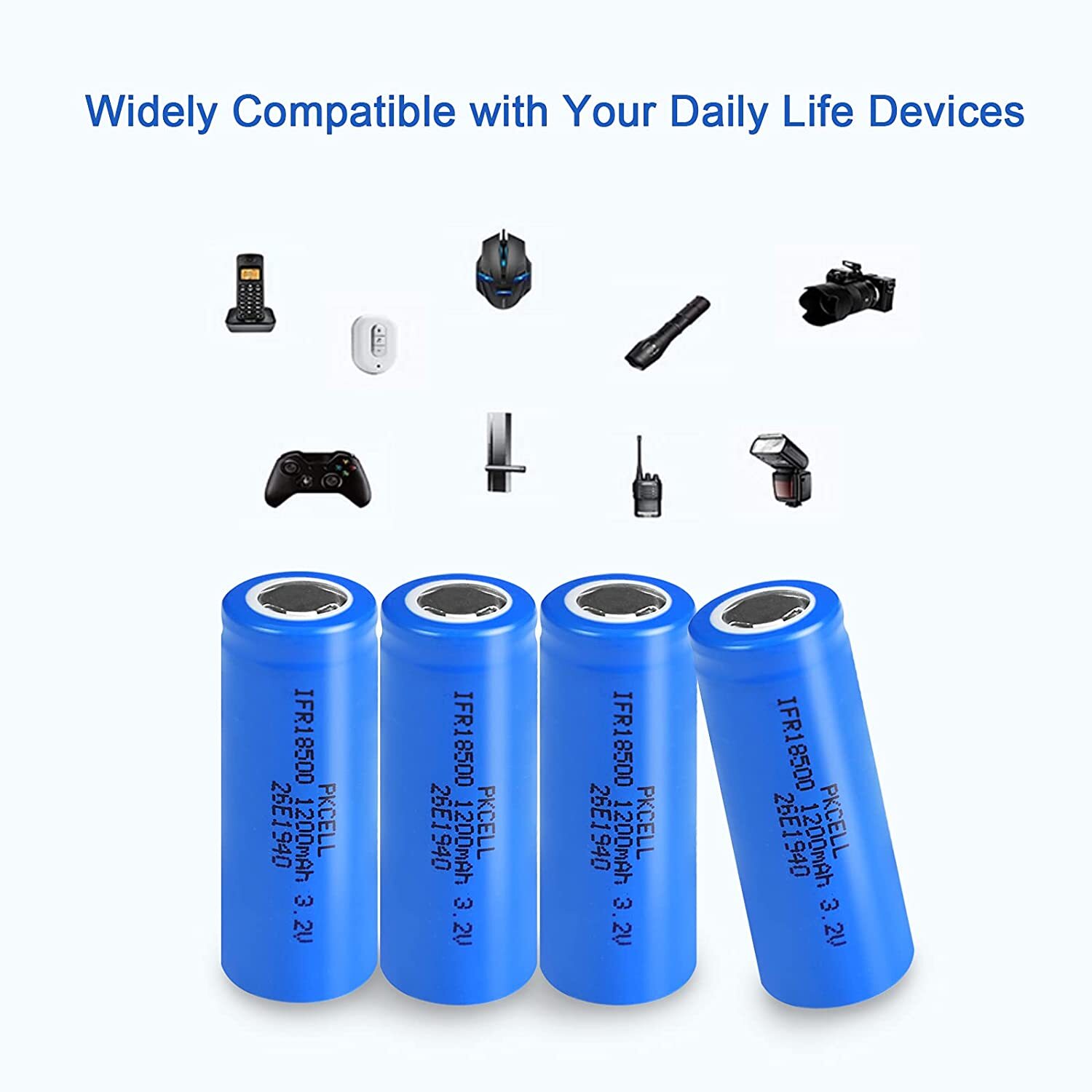 20Pcs 3.2V LiFePO4 Batteries IFR 18500 1200mAh Cell Flat Top for Outdoor Lights - Image 4