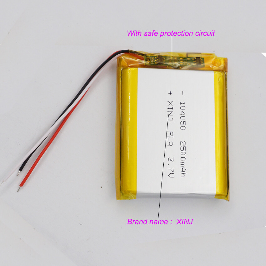 3.7V 2500mAh 9.25Wh Batería Li Recargable Lipo JST 3Pin NTC Termistor 104050- - Image 3