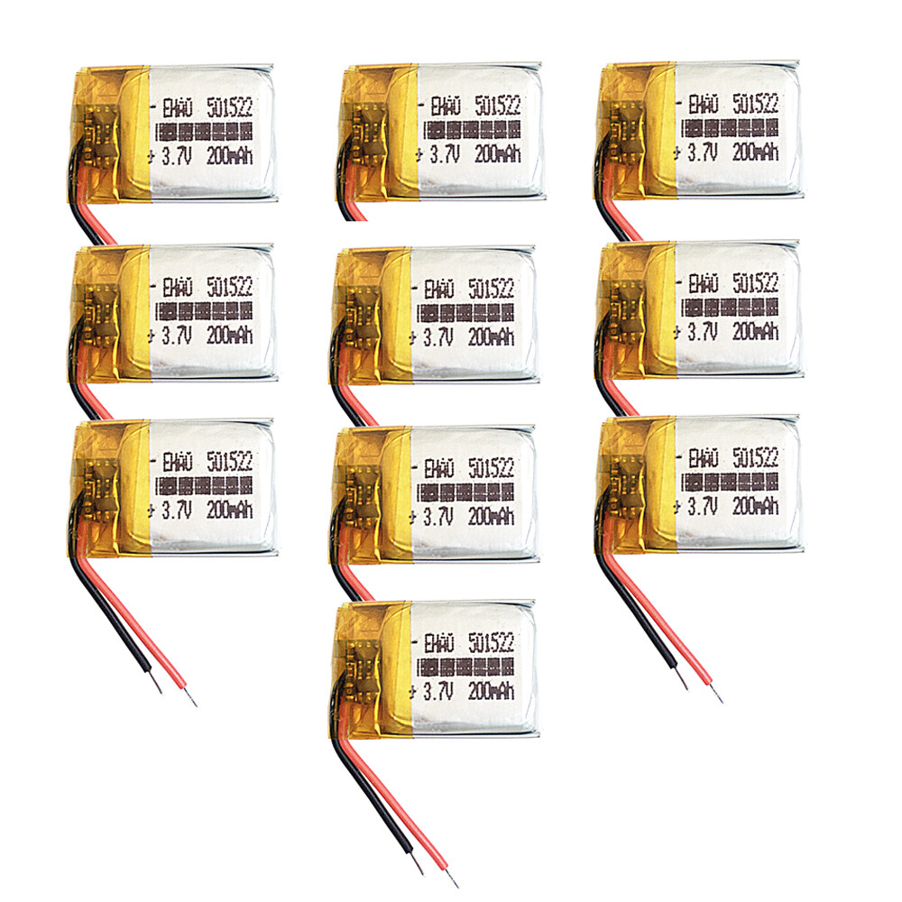 Batería recargable 10 x 3,7 V 200 mAh Lipo para auriculares MP3 GPS 501522-
