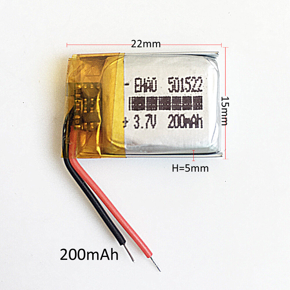 Batería recargable 10 x 3,7 V 200 mAh Lipo para auriculares MP3 GPS 501522- - Image 2