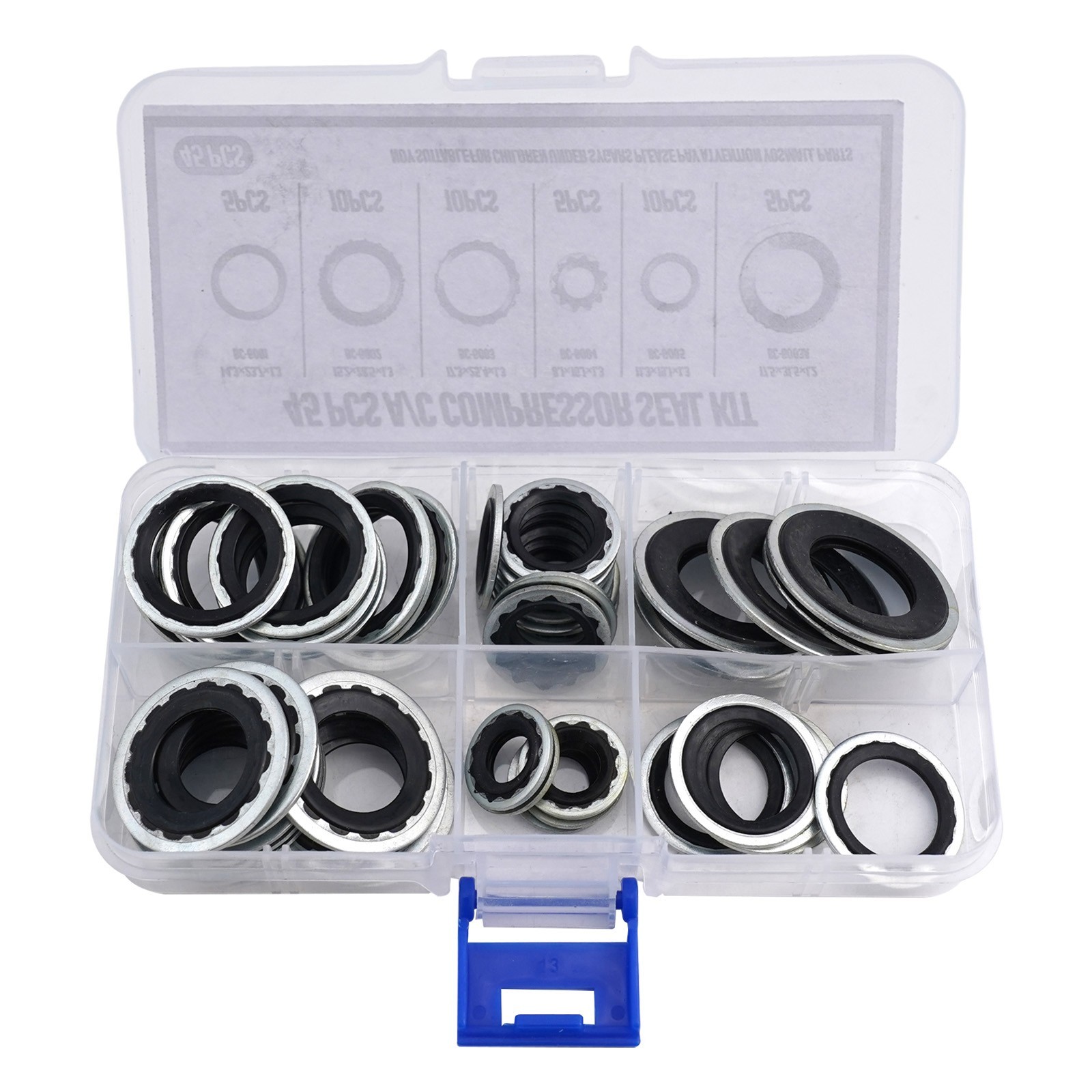 45Pcs Automotive Air Conditioning System Compressor Gasket Seal Repair Parts