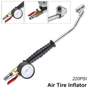1Pcs 220PSI Air Tire Inflator Tire Pressure Gauge Automotive Auto Parts