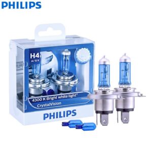 Philips H4 Crystal Vision 4300K Blanco Faro Coche Globos Halógenos 12V 60/55W-