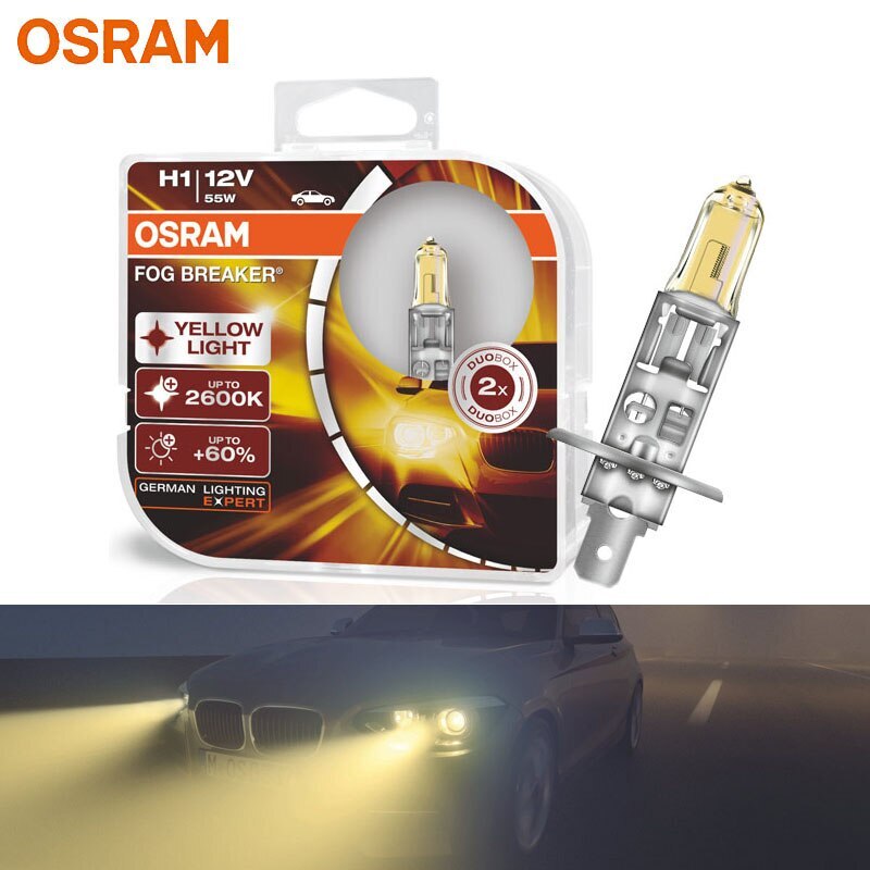 OSRAM H1 Interruptor Antiniebla 2600K Amarillo Halógeno Faro Globos Antiniebla 12V 55W (Par)-