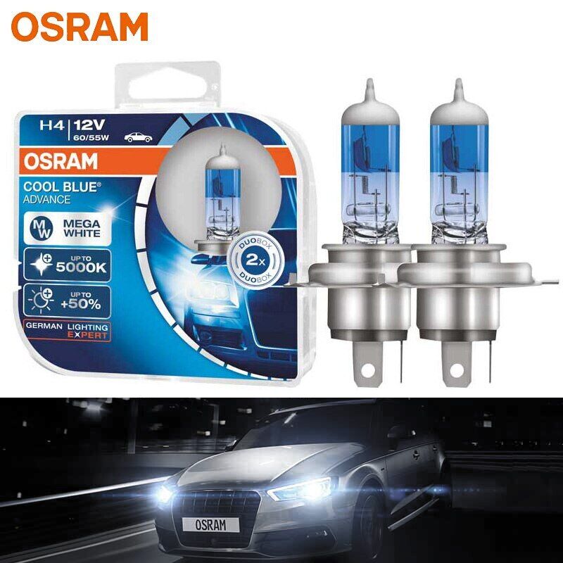 Osram H4 Cool Blue Advance 5000K Blanco Faro Coche Globos Halógenos 12V 60/55W-