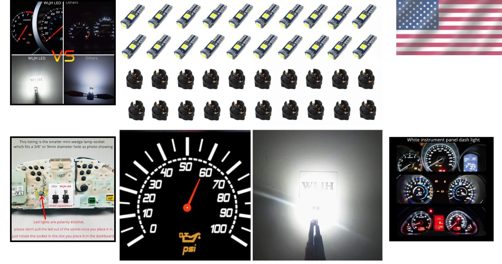 Kit de bombilla LED T5 regulable de 150 lúmenes - iluminación interior automotriz versátil- - Image 2