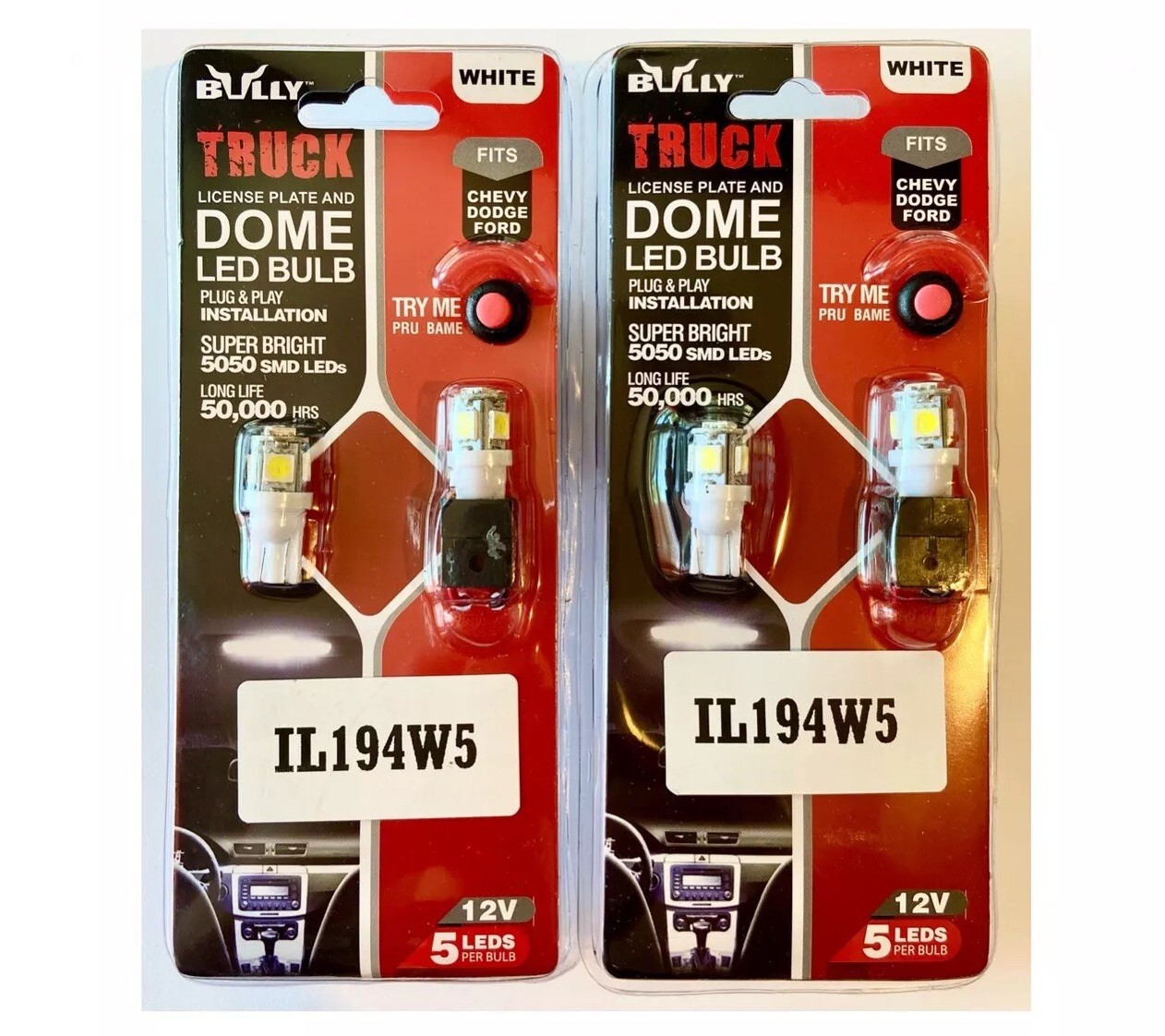 Pilot Automotive 194 Bombillas LED Super Brillantes BLANCO 12v (Juego de 4)-
