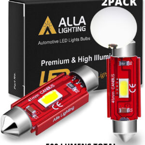 AllaLighting 561 LED Interior Domo Mapa Cortesía Bombilla Superior, Blanco Brillante-