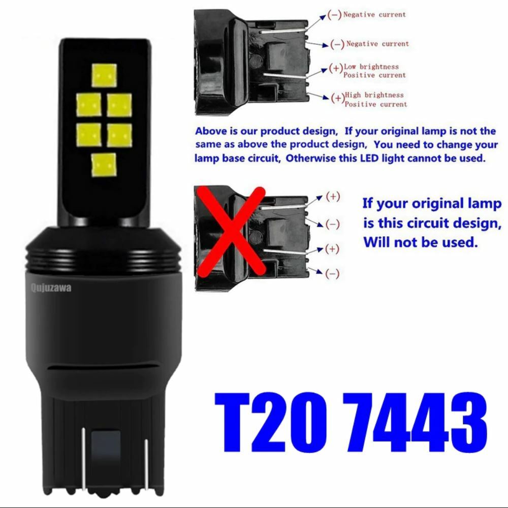 G4 AUTOMOTRIZ 2x 7440 7443 Bombillas LED 3030 Alto Brillo Colorido Luz Trasera de Freno- - Image 2