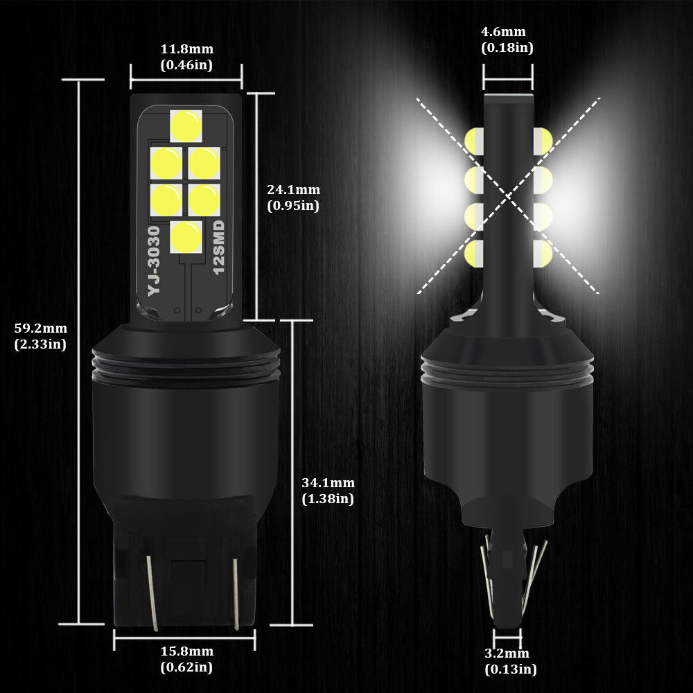 G4 AUTOMOTRIZ 2x 7440 7443 Bombillas LED 3030 Alto Brillo Colorido Luz Trasera de Freno- - Image 3
