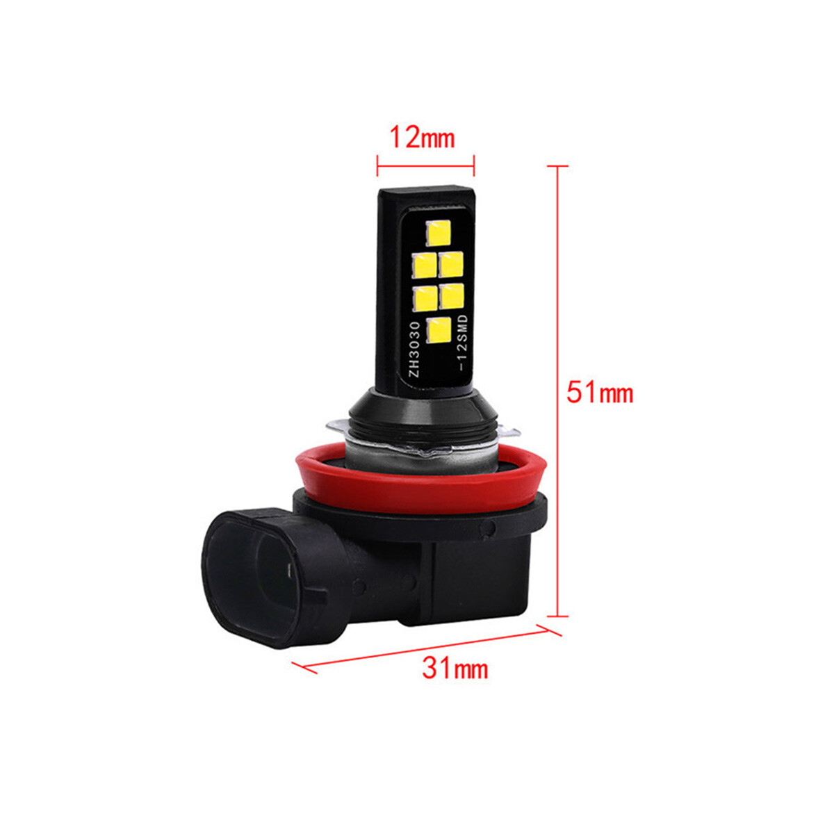 Bombilla antiniebla LED G4 automotriz 2x H11 SMD 3030 alto brillo colorido lámpara DRL- - Image 4