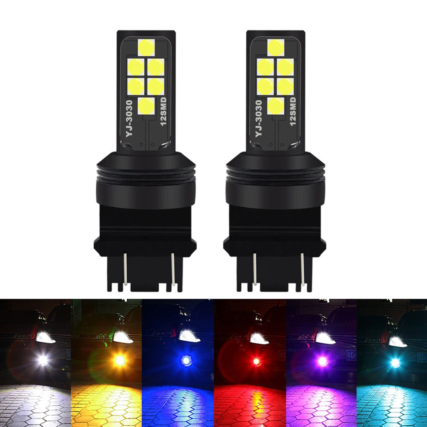 G4 AUTOMOTRIZ 2x 3156 3157 Bombillas LED 3030 Alto Brillo Colorido Luz Trasera de Freno-
