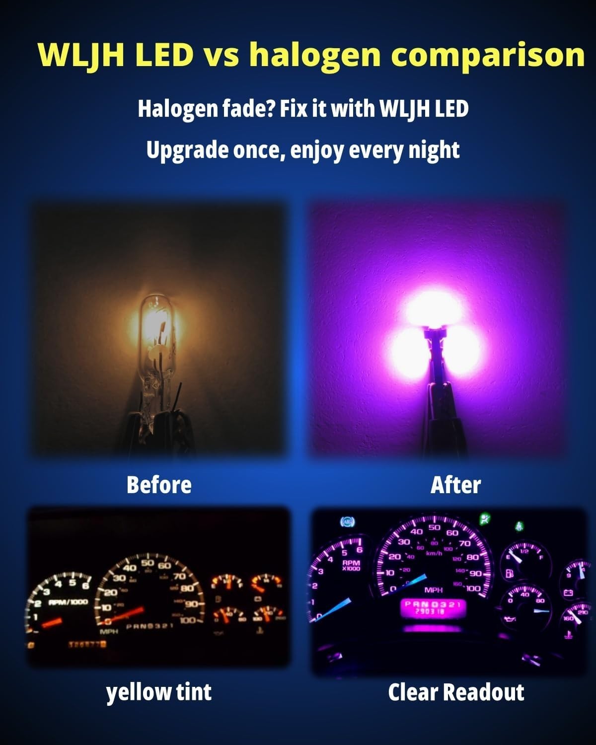 74 bombillas LED de larga duración para mayor visibilidad - Kit automotriz púrpura- - Image 4