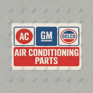Vintage GM Delco Air Conditioning Parts Metal Sign Automotive #322864