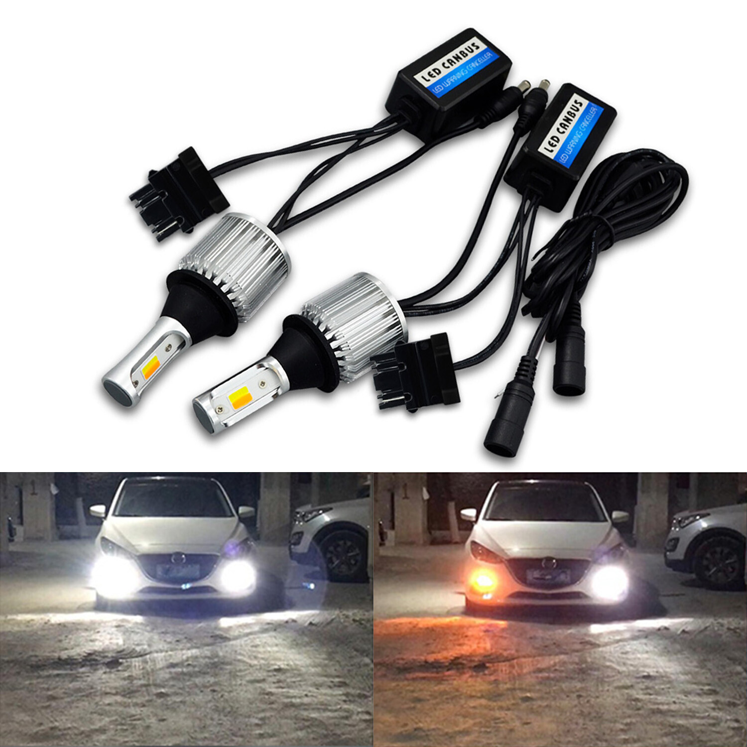 G4 AUTOMOTRIZ CANBUS T25 3157 Switchback Bombillas LED Blanco DRL Ámbar Luz de Señal-