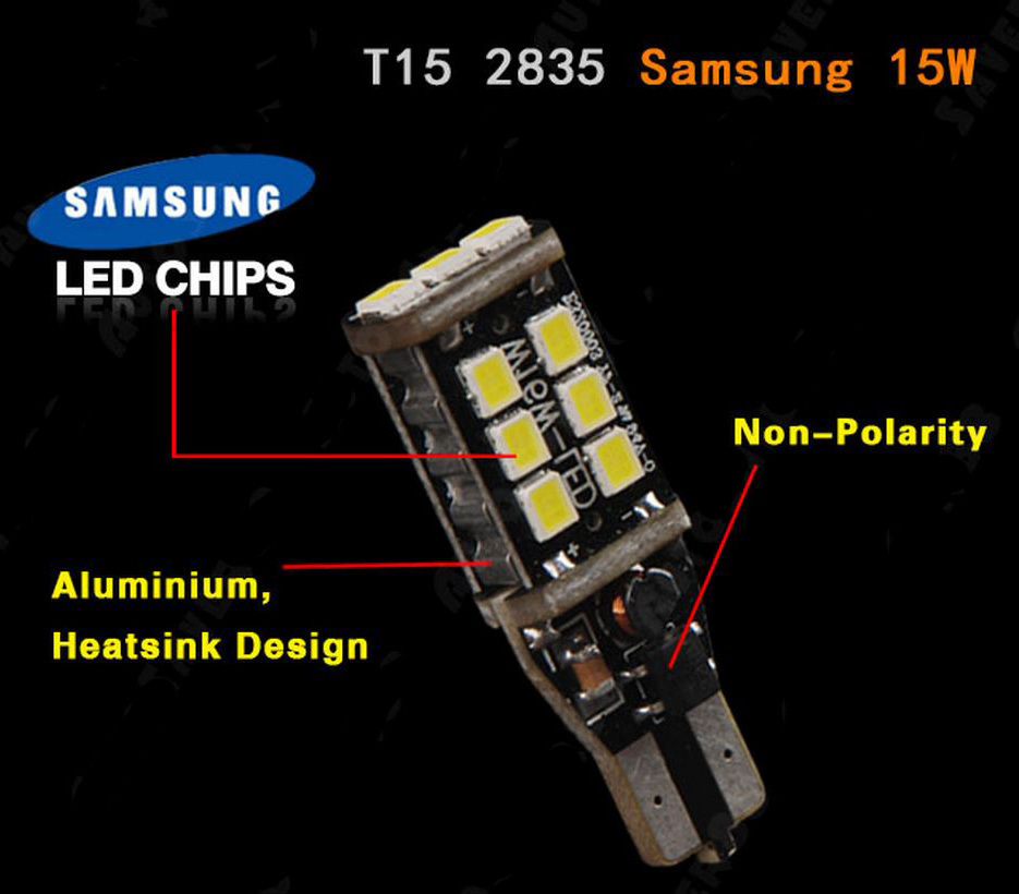 G4 AUTOMOTRIZ 2x T15 921 CANBUS LED Bombillas 2835 SMD 12V Luz de Respaldo Blanco Frío- - Image 3