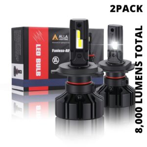Kits de conversión de faros LED Allá Lighting H4 bombillas color blanco brillante-