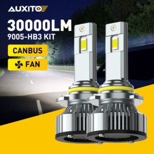 AUXITO 9005 HB3 LED Faros Bombillas de haz alto Blanco Super Brillante Kits de conversión-