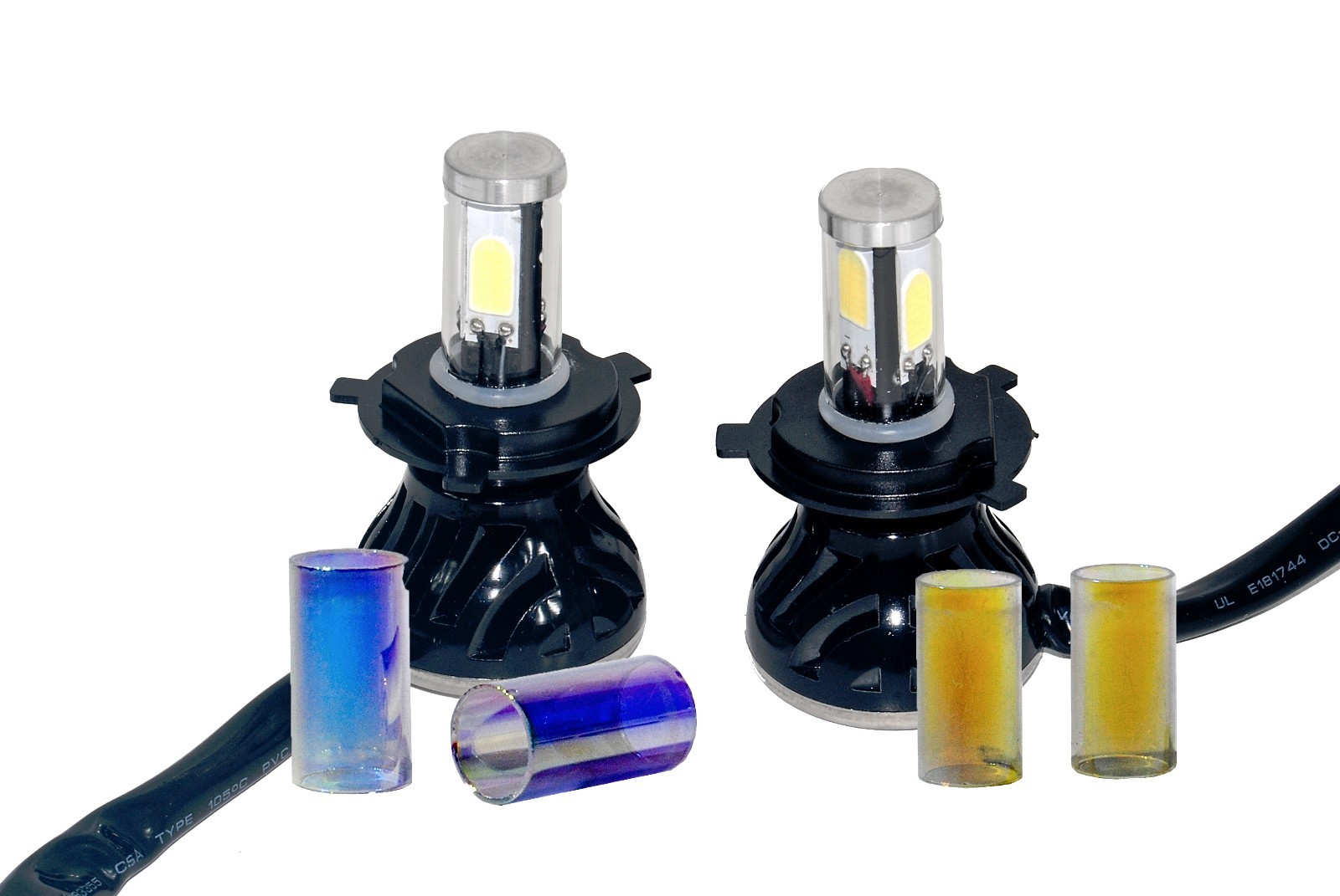 Kit de faros LED automotrices H4 Hi/Lo 40W 4 caras doble haz blanco amarillo azul- - Image 3