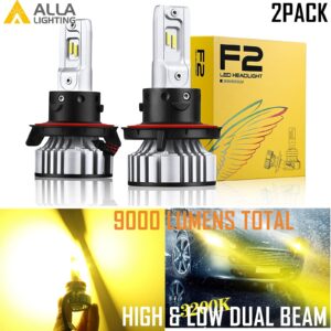 Allá Lighting H13 AMARILLO LED Faro Faro Bombilla Luz Completo/Alto Bajo-