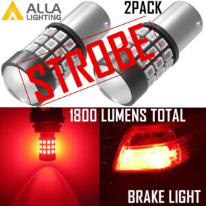 Lámpara de bombilla de freno/parada intermitente intermitente flash estroboscópico rojo AllaLighting 1156, intermitente intermitente-