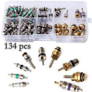 New 134Pcs Car A/C Core Valves Automotive Air Conditioning Assortment Kit R134A
