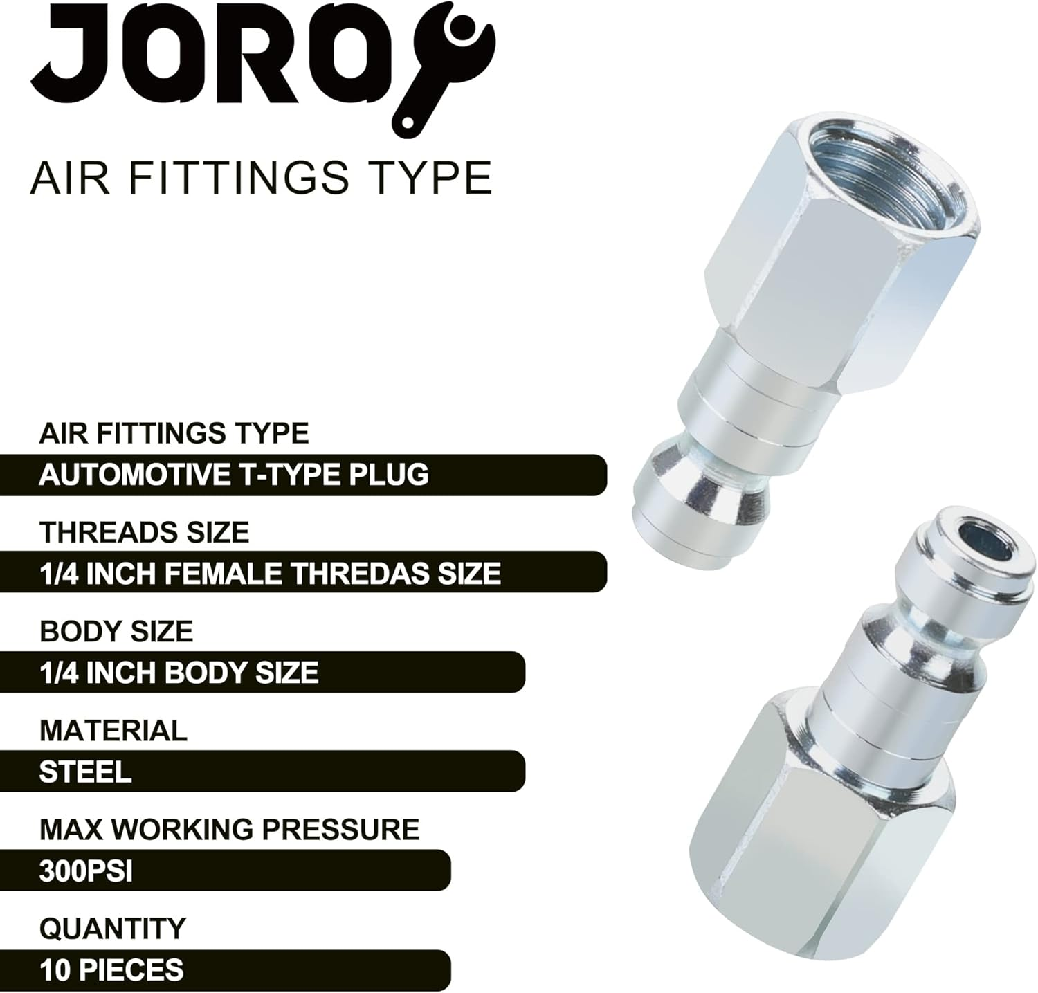 Air Compressor Accessories Fittings, Automotive T-Type, 1/4 Inch Body Size, 1/4 - Image 2
