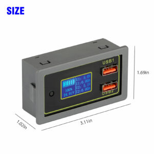 Pantalla LED Digital Coche Automotriz Voltímetro Batería Monitor 12V 24V Doble USB DC-