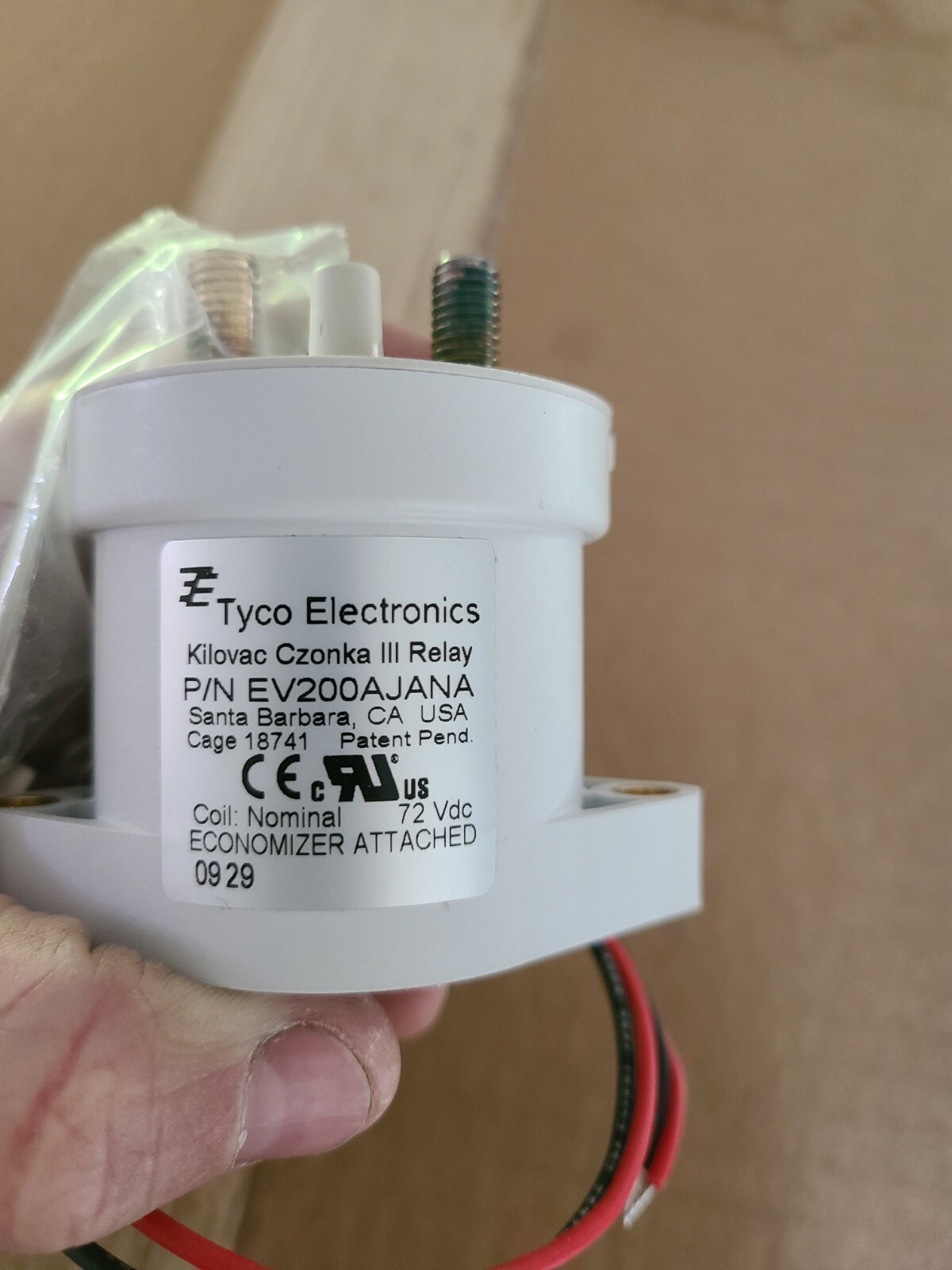 Tyco Electronics, conectividad TE, KILOVAC, EV200AJANA, bobina 72V, 900V DC-