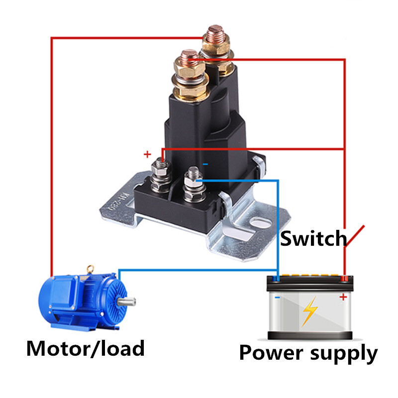 Relé de alta corriente 500A 12V/24V relé de arranque de batería doble gran corriente alimentación de automóvil- - Image 4