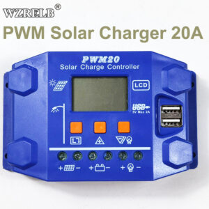 Controlador Solar PWM 20A 12V 24V CC Automático Regulador de Batería Cargador USB Doble LCD-