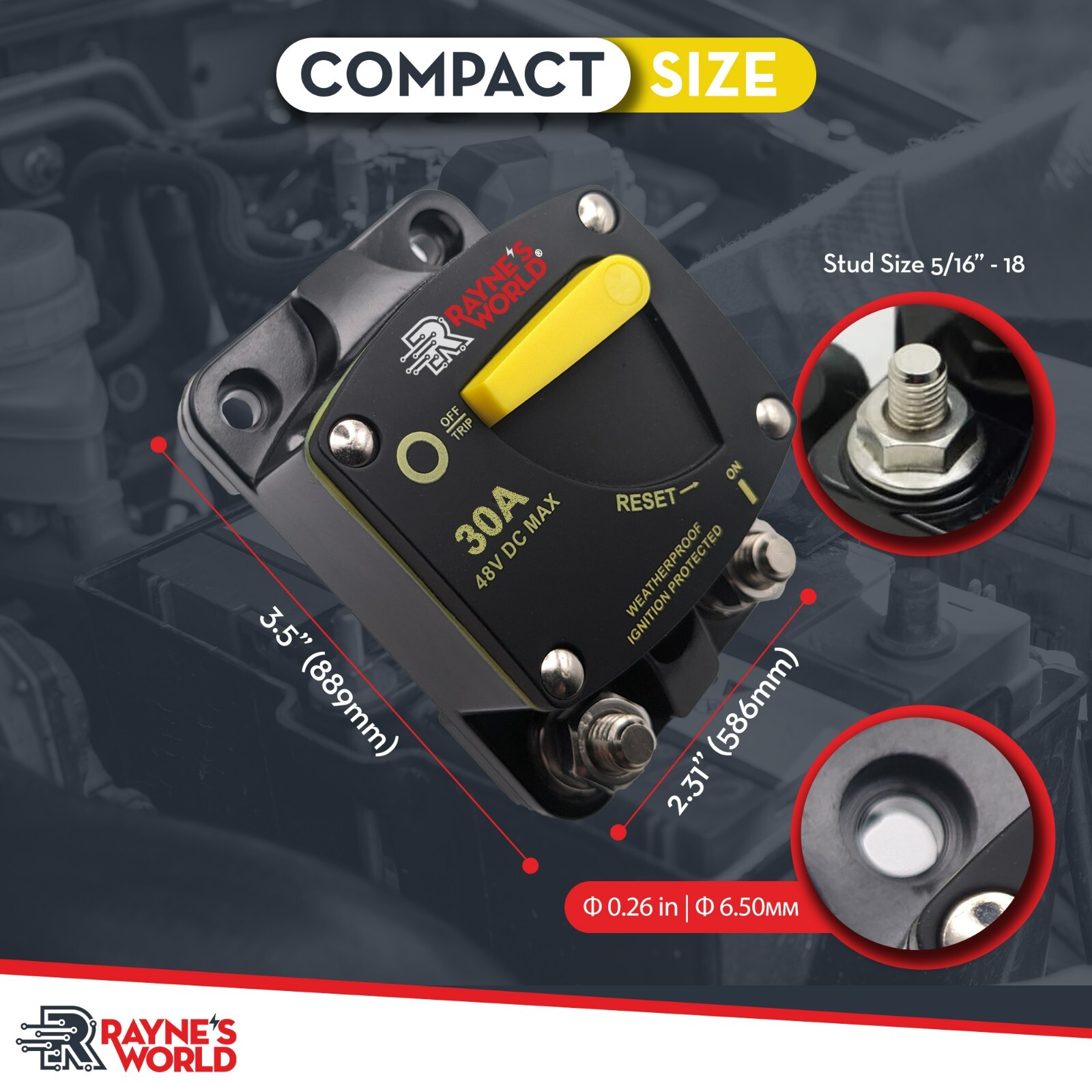 Disyuntor 30-300 Amp 12-48V DC coches/amplificadores/barcos/solar/inversor de alta resistencia- - Image 5