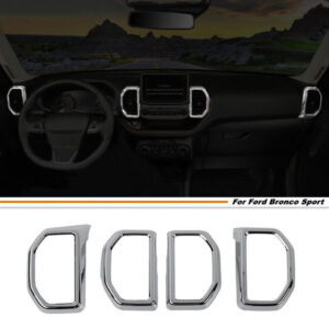 Chrome Dash Air Vent Outlet Cover Trim Accessories For Ford Bronco Sport 21-2024