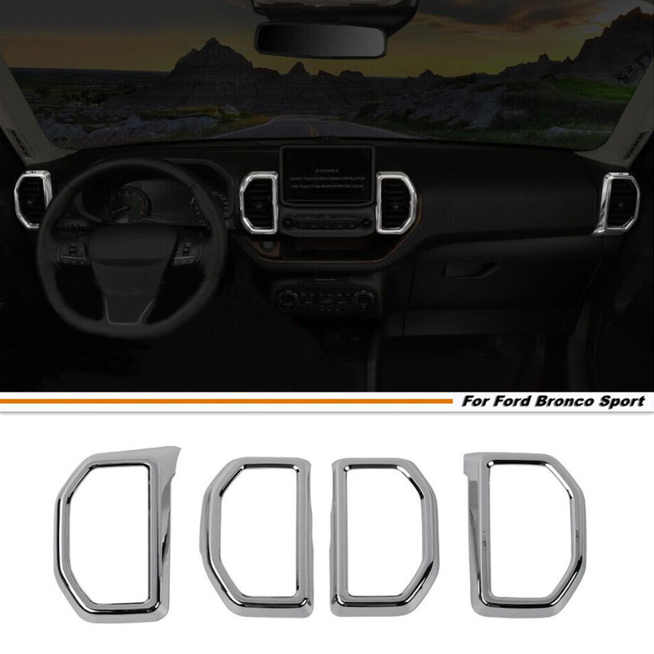Chrome Dash Air Vent Outlet Cover Trim Accessories For Ford Bronco Sport 21-2024