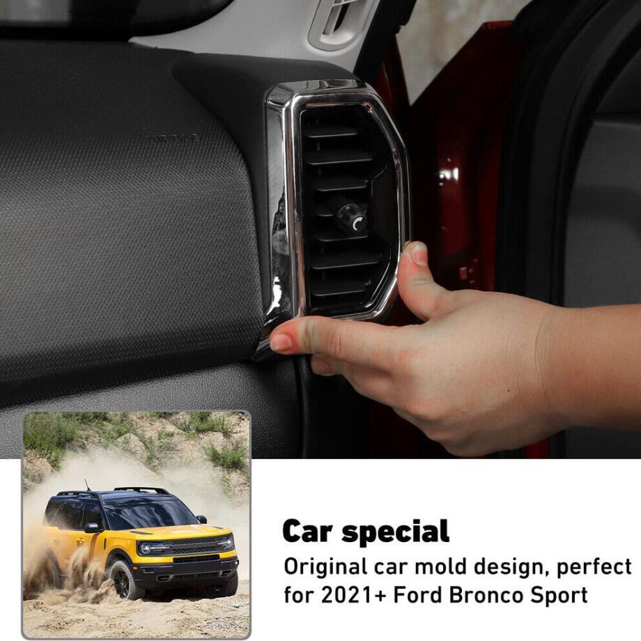 Chrome Dash Air Vent Outlet Cover Trim Accessories For Ford Bronco Sport 21-2024 - Image 5