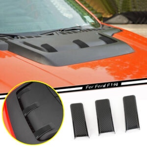Car Hood Scoop Air Vent Cover Trim For Ford F150 Raptor 21-23 Accessories Carbon