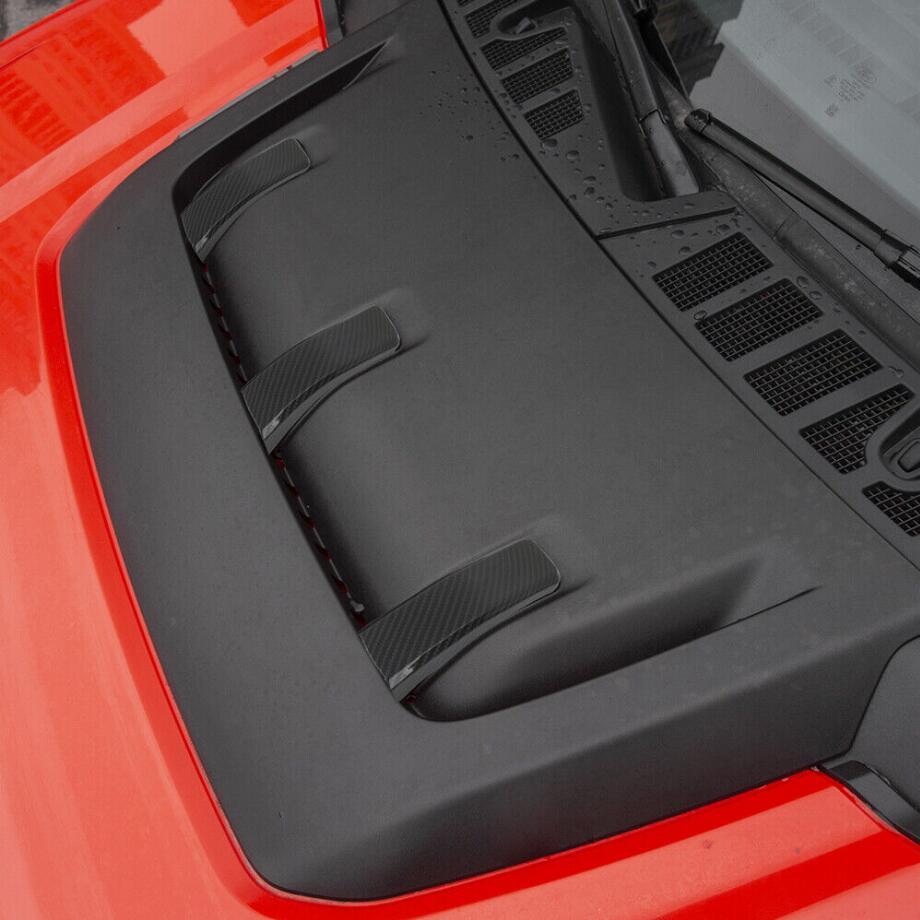 Car Hood Scoop Air Vent Cover Trim For Ford F150 Raptor 21-23 Accessories Carbon - Image 2