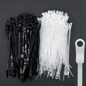 200 un. Bridas de cremallera con orificios para tornillos para automoción, bridas de cable de montaje a empuje 6-
